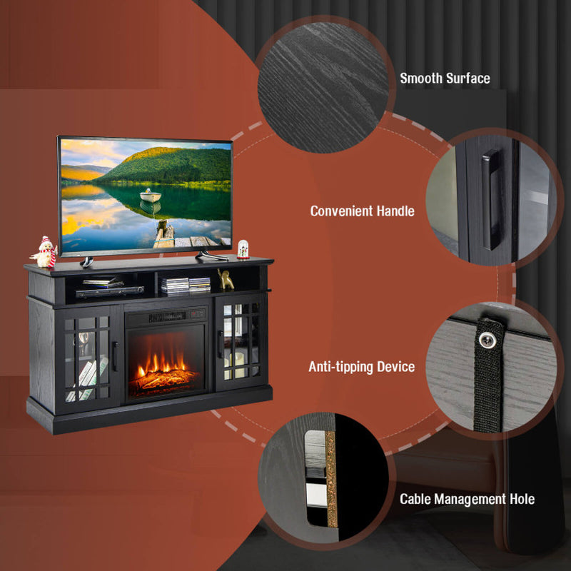 48 Inch Fireplace TV Stand with 18 Inch Fireplace Insert for Tvs up to 55 Inch