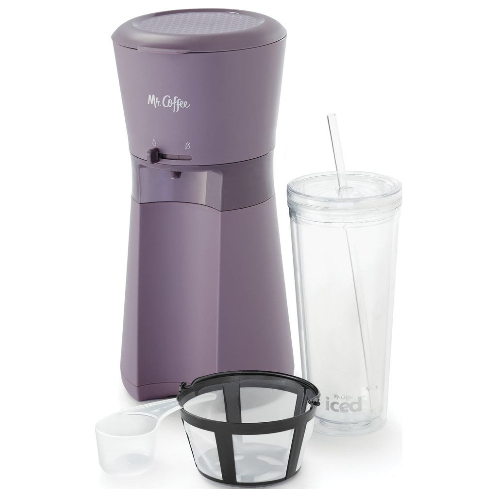 Iced Coffee Maker with Reusable Tumbler and Coffee Filter, Lavender