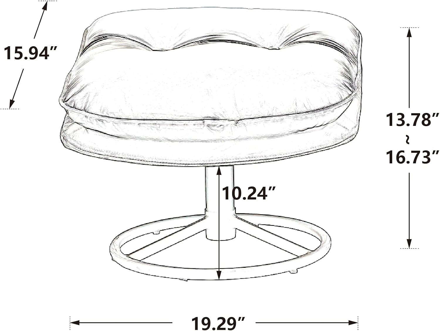 Velvet Cozy Chaise Lounge Indoor, Oversized Swivel Reading Chair with Footrest, Accent Chair with Ottoman Set for Living Room, Bedroom, Reading Room, Home Office, Metal Base Frame (Grey)