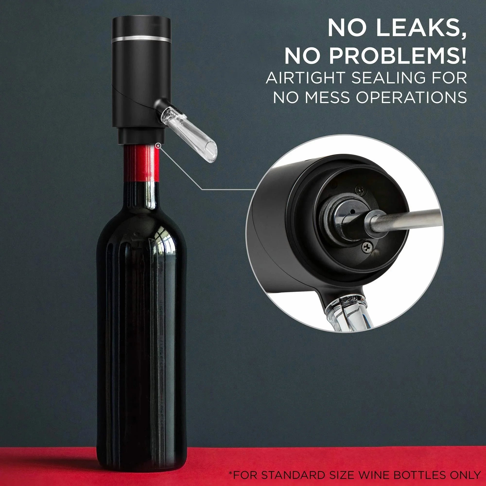 Electric Wine Aerator and Dispenser Automatic Wine Pourer with Touch Button Control, Wine Opener for Beginner Enthusiast - Spout Pourer - Wine Preserver,Black