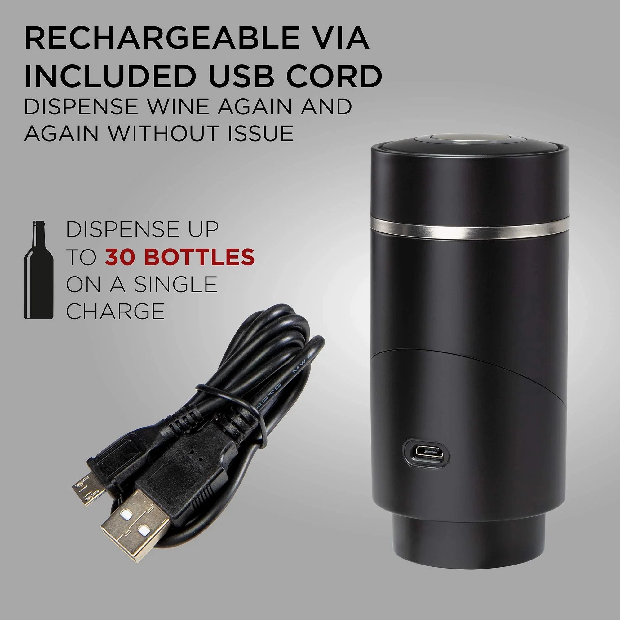 Electric Wine Aerator and Dispenser Automatic Wine Pourer with Touch Button Control, Wine Opener for Beginner Enthusiast - Spout Pourer - Wine Preserver,Black