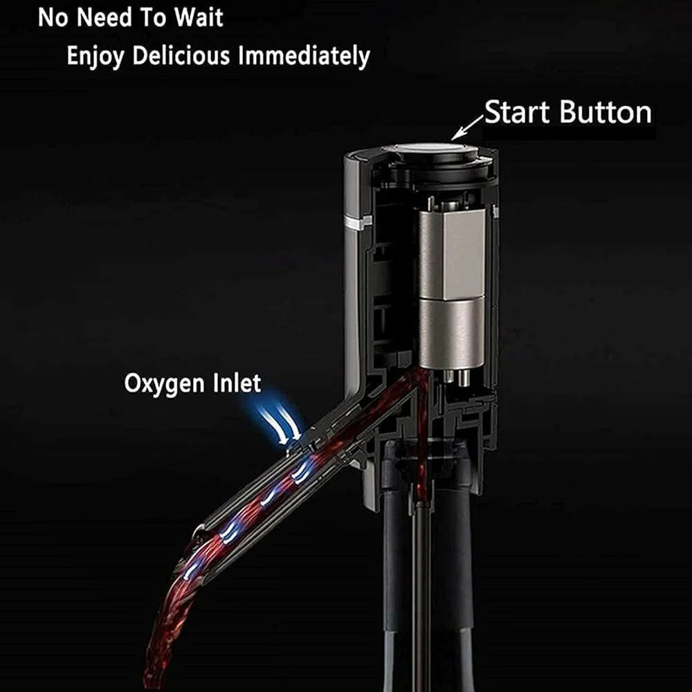 Electric Wine Aerator and Dispenser Automatic Wine Pourer with Touch Button Control, Wine Opener for Beginner Enthusiast - Spout Pourer - Wine Preserver,Black